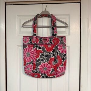 Vera Bradley Pink and Gray Floral Quilted Tote